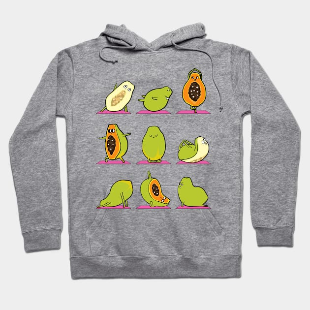 Papaya Yoga Hoodie by huebucket